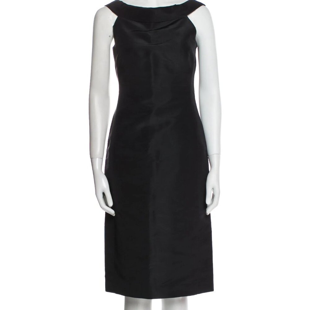 Shalini Black Sheath Silk Dress Size 2